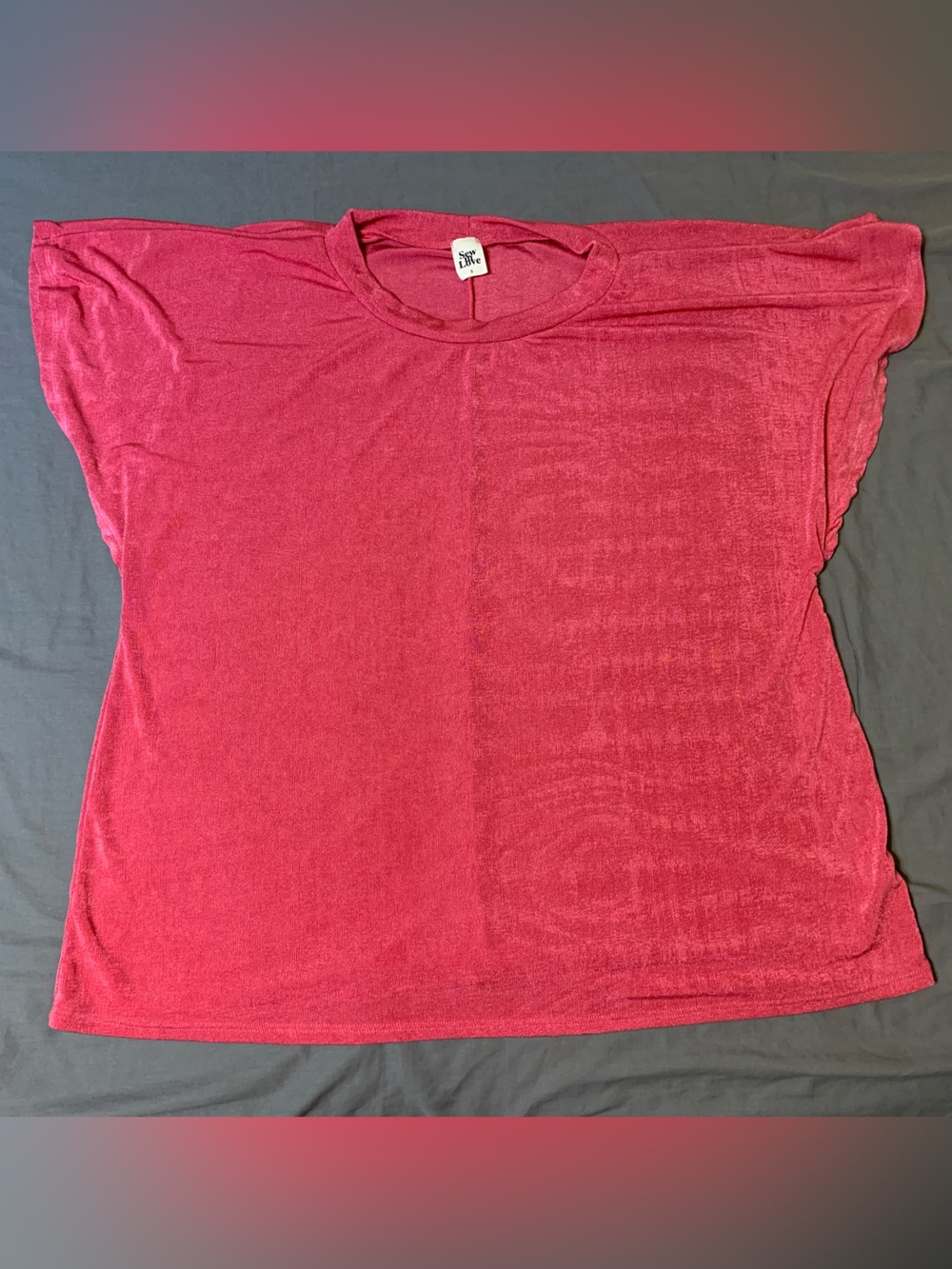 Sew In Love Lightweight Short Sleeve Tee in Bright Pink